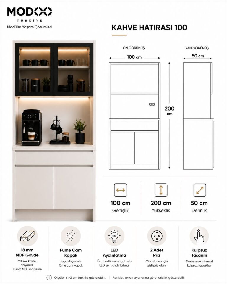 Kahve Hatırası 100 | LED Aydınlatmalı Modern Kahve Köşesi