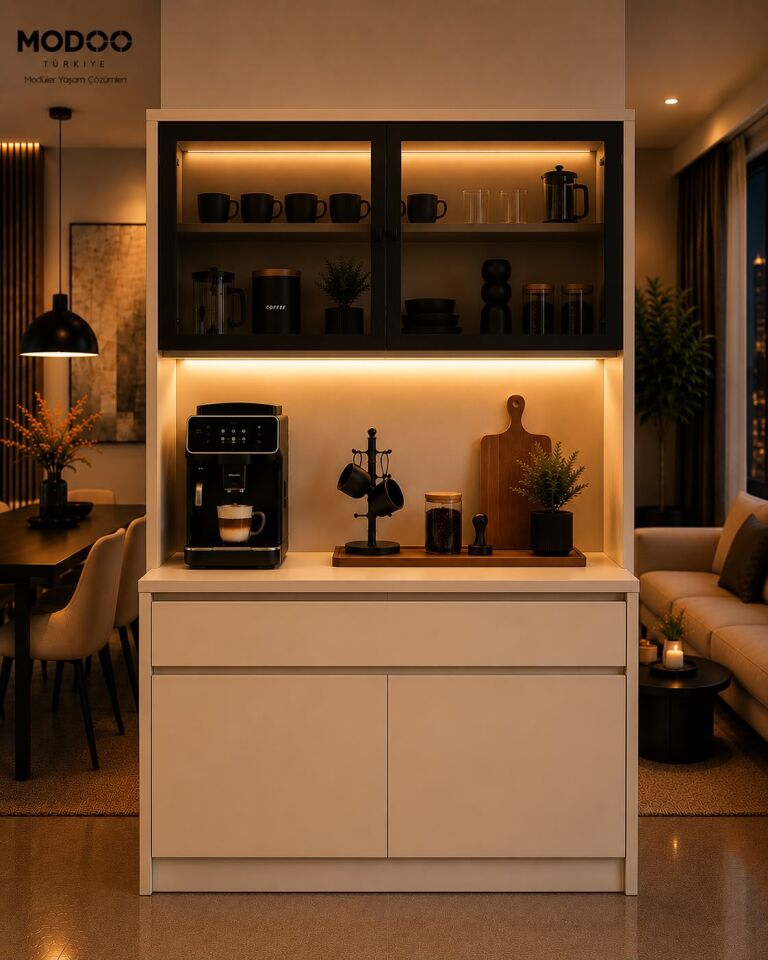 Kahve Hatırası 120 | LED Aydınlatmalı Modern Kahve Köşesi