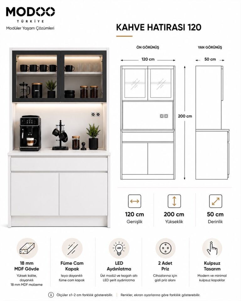 Kahve Hatırası 120 | LED Aydınlatmalı Modern Kahve Köşesi