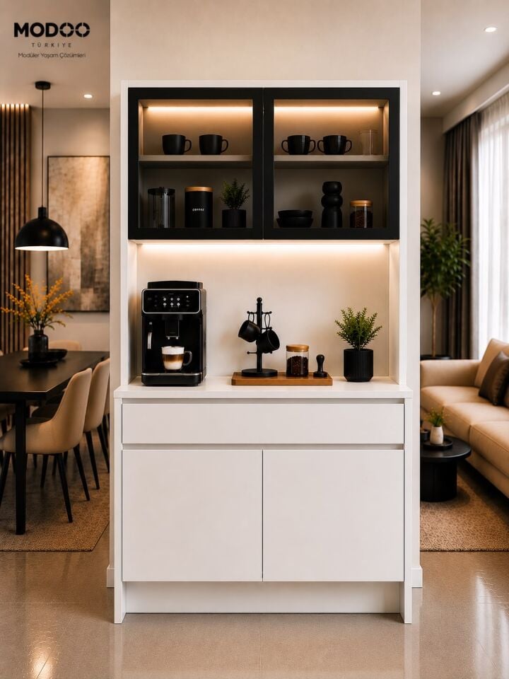 Kahve Hatırası 120 | LED Aydınlatmalı Modern Kahve Köşesi
