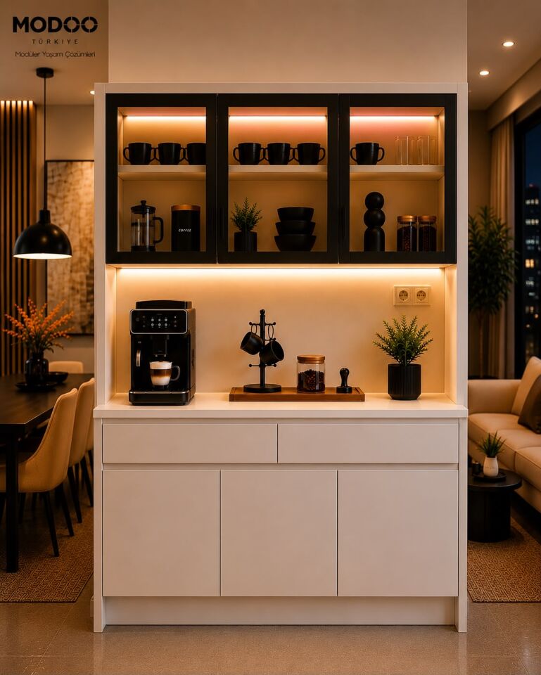 Kahve Hatırası 140 | LED Aydınlatmalı Modern Kahve Köşesi