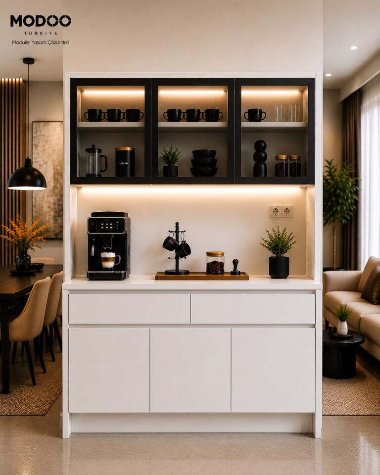 Kahve Hatırası 140 | LED Aydınlatmalı Modern Kahve Köşesi