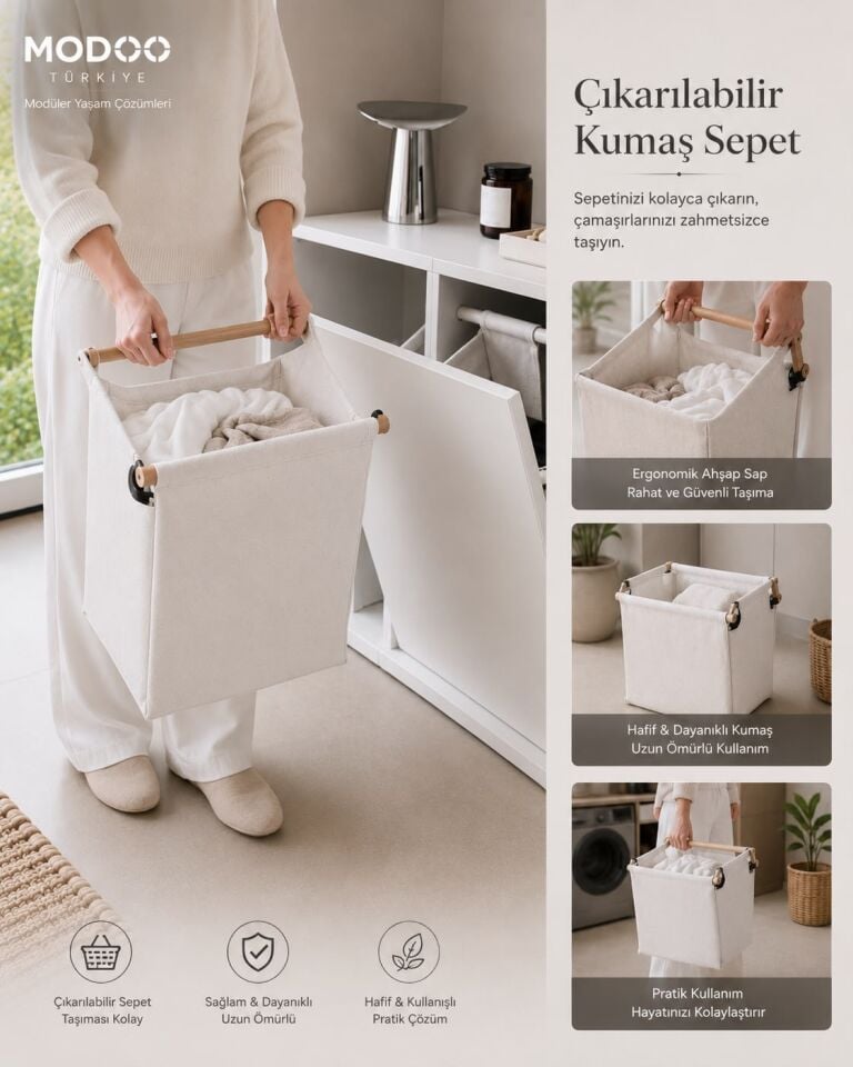 CLEANORA | Premium Çamaşır Ayrıştırma ve Depolama Ünitesi