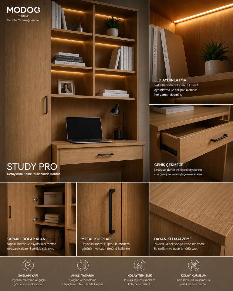 STUDY PRO | Premium Çalışma ve Depolama Ünitesi