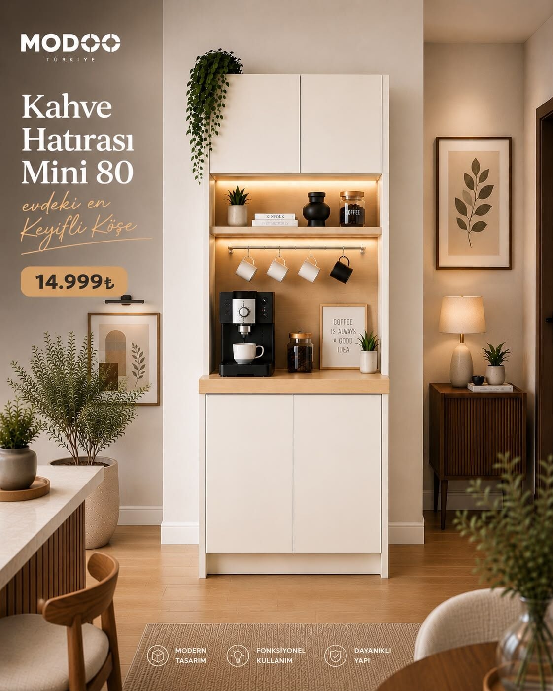 Modoo Kahve Hatırası Mini 80  Modüler Kahve Köşesi