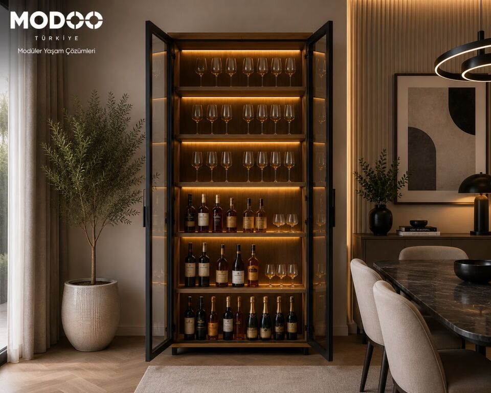LUXE BAR MODÜL – Premium Bar & Şarap Vitrin Dolabı