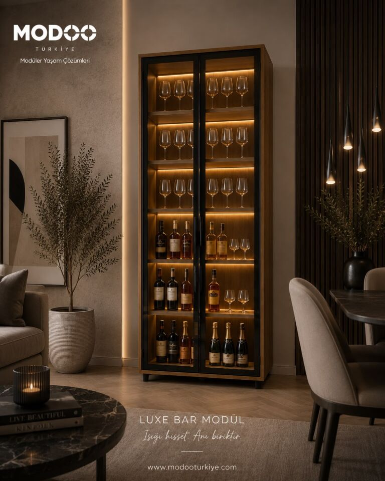 LUXE BAR MODÜL – Premium Bar & Şarap Vitrin Dolabı