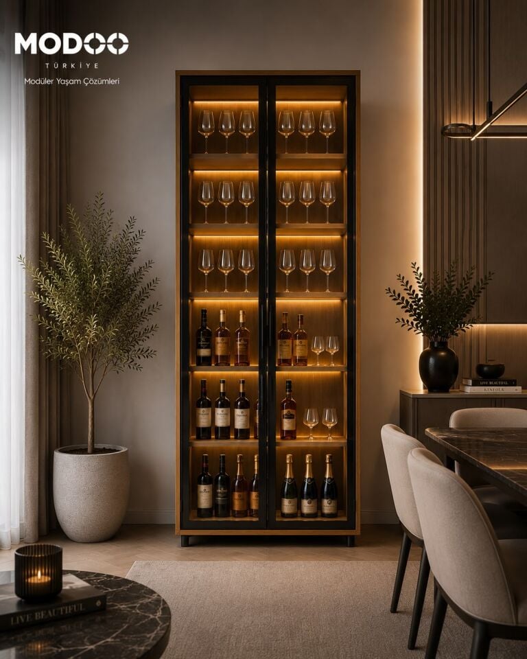 LUXE BAR MODÜL – Premium Bar & Şarap Vitrin Dolabı