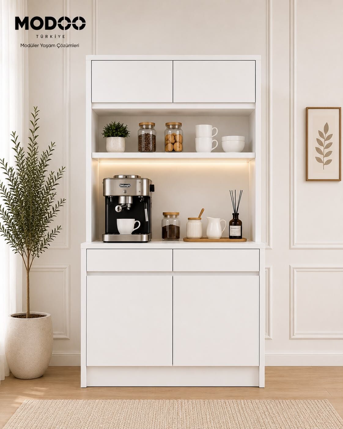 Modoo Coffee Hub 120 Kahve Köşesi Dolabı
