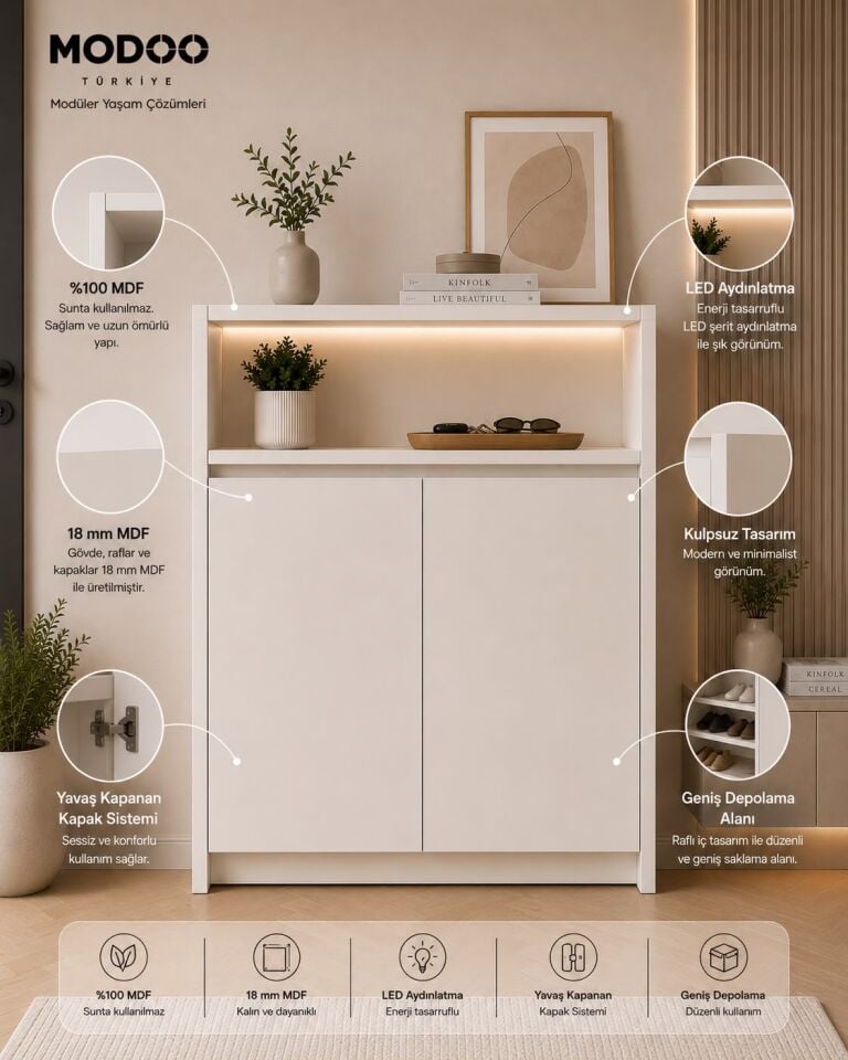 Modoo Compact 100 Ayakkabılık Dolabı