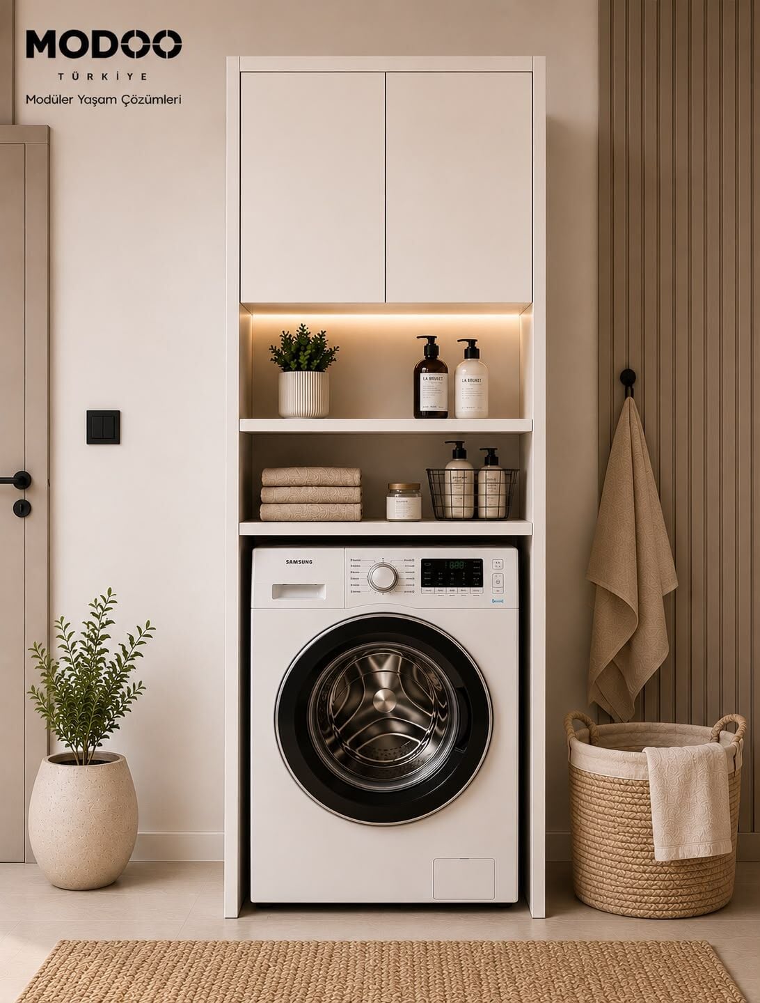 Modoo Laundry 70 Çamaşır Makinesi Üst Dolabı