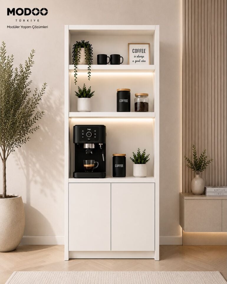 Modoo Coffee Shelf 100 Açık Raflı Kahve Köşesi